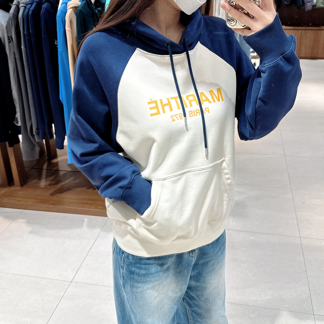 韓國 Marithe Francois Girbaud REGULAR LOGO RAGLAN HOODIE 【MF224】