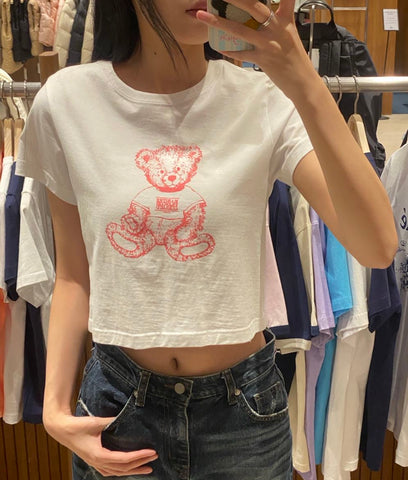 韓國 MFG DOODLE BEAR CROP 【MF167】 - STT Mall HK 靚太網購