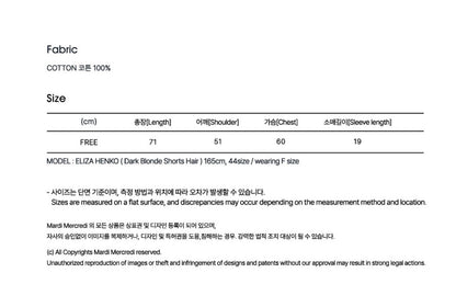 韓國 Mardi Mercredi Unisex Tshirt Monsieur【MM205】