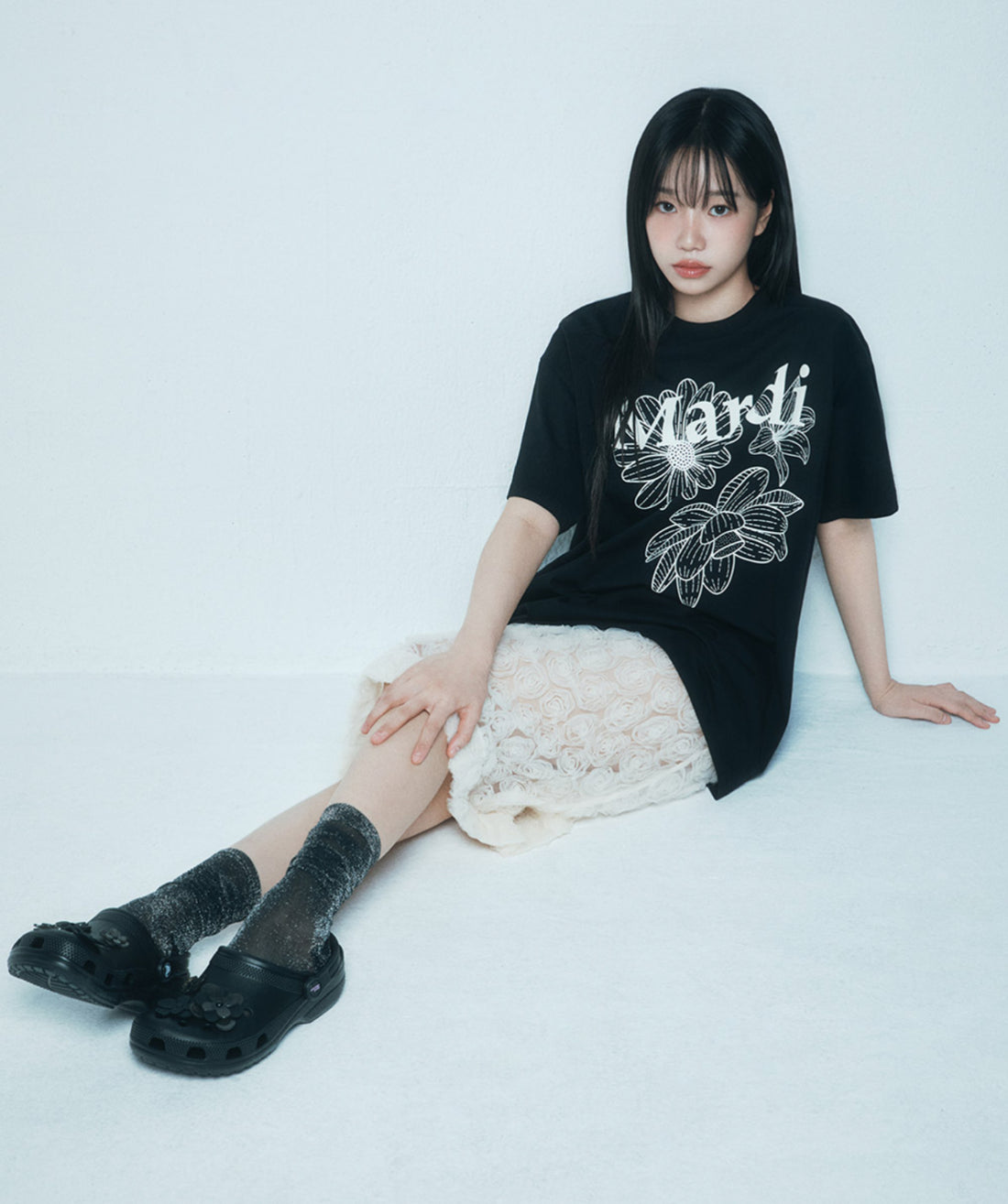 韓國 Mardi Mercredi UNISEX TSHIRT TRIPLE FLOWER【MM141】