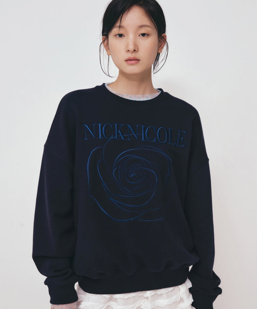【現貨】韓國 Nick Nicole Volume Nicloe Rose Sweatshirt【NK008】