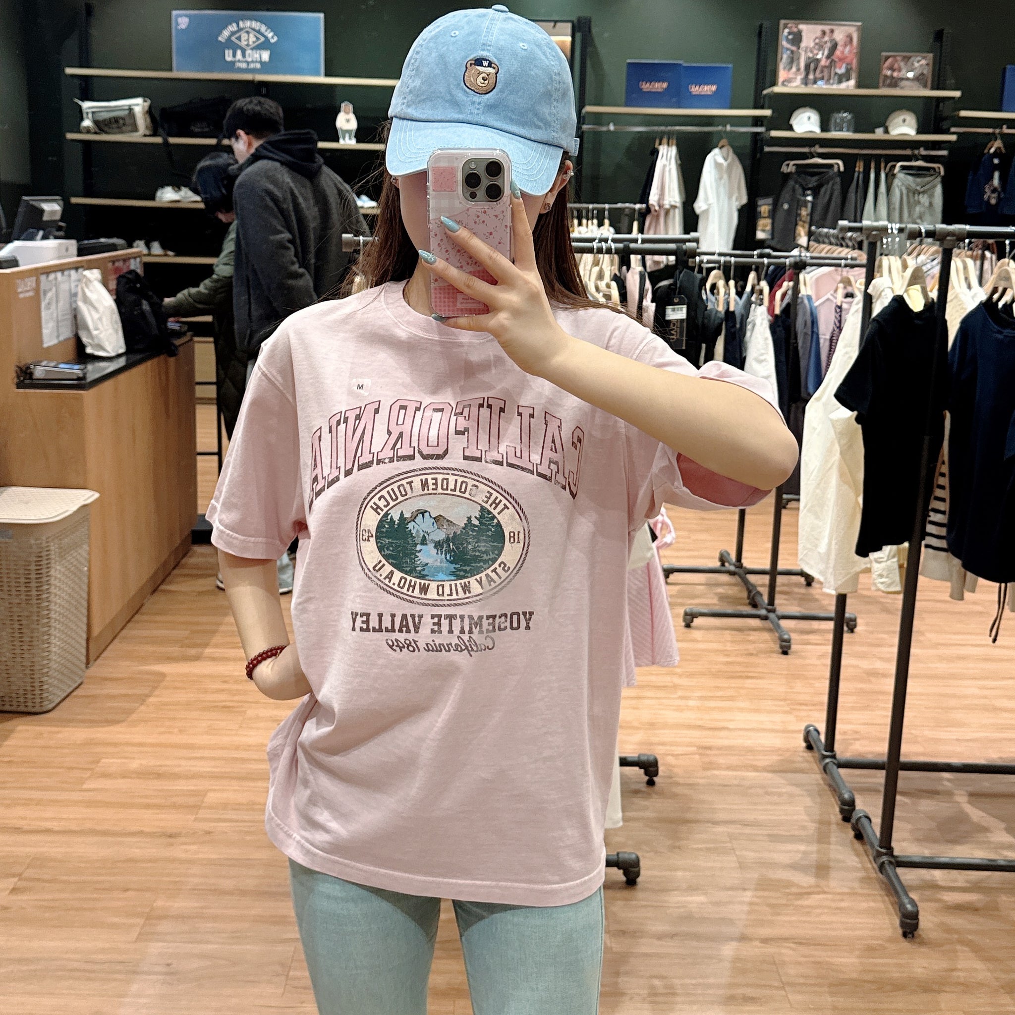 韓國 WhoAU California Dyed Graphic T-shirt【WA143】