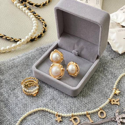 【現貨】復古馬貝珍珠耳環(14-15mm) 【No16】