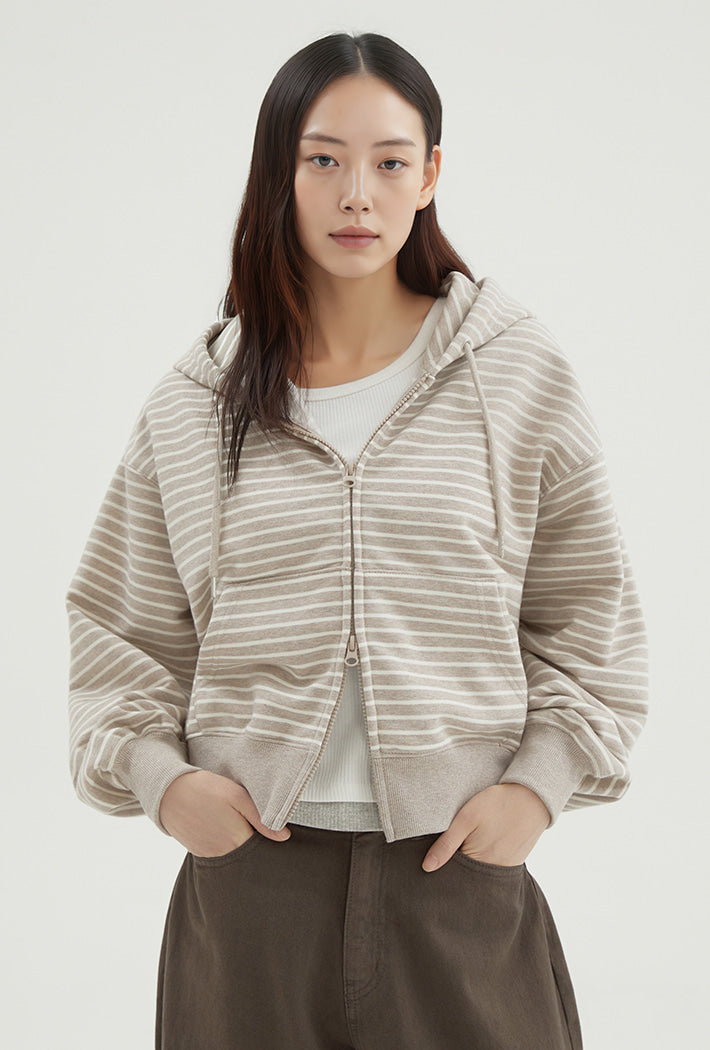 韓國 SPAO Women's 2-WAY Hooded Zip-Up【SP324】
