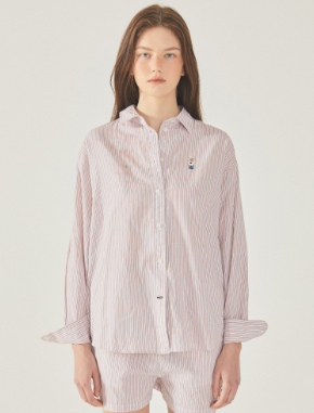 韓國 Who.A.U Steve Loose Fit Striped Shirts【WA165】