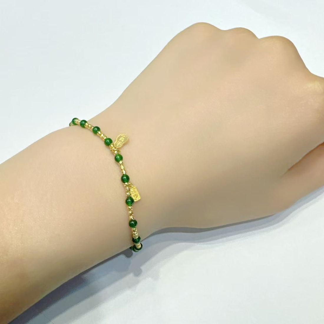 18k金3mm小米珠手鏈 (訂金$500，總售價為 $3,478)【KX761】