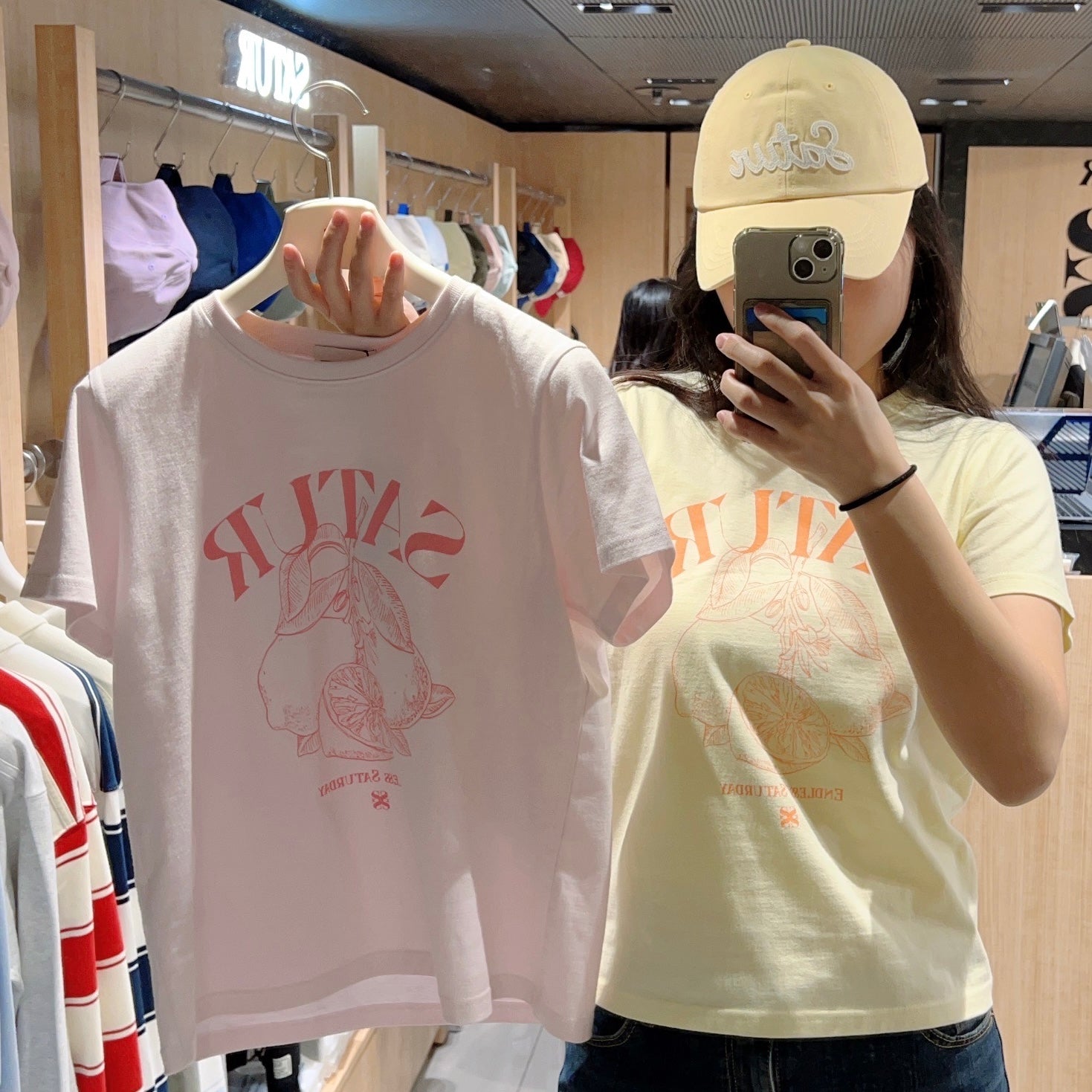韓國 Satur Capri Citron Drawing Summer Graphic T-Shirt【SR098】