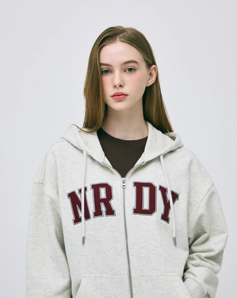 韓國 Nerdy Arch Logo Hoodie Zip-Up【NY042】