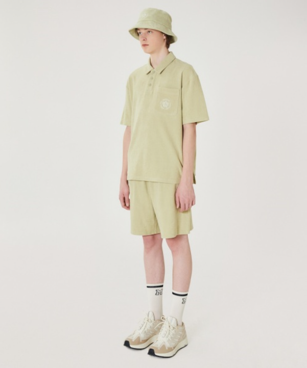 韓國 Markm Solid Terry Set-Up Collar T-Shirt【MA193】