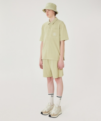 韓國 Markm Solid Terry Set-Up Collar T-Shirt【MA193】