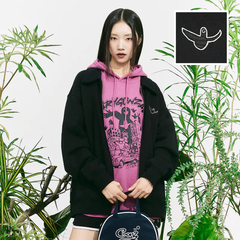 韓國 Mark Gonzales Angel Collar Sweat Zip-Up Jacket【MG104】