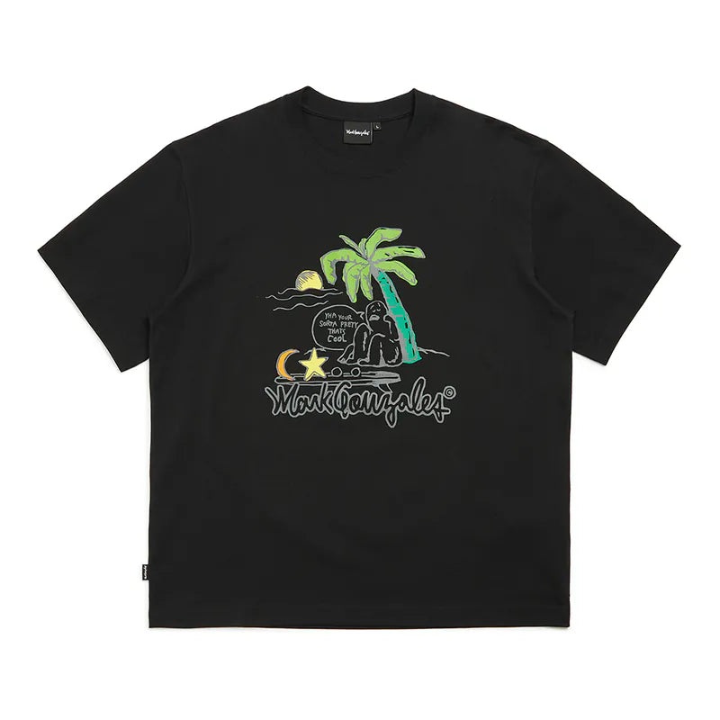 韓國 Mark Gonzales Palm Tree Graphic Cool Cotton Short Sleeve T-Shirt【MG061】