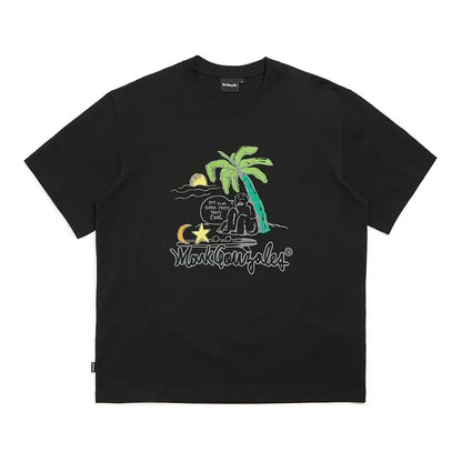 韓國 Mark Gonzales Palm Tree Graphic Cool Cotton Short Sleeve T-Shirt【MG061】