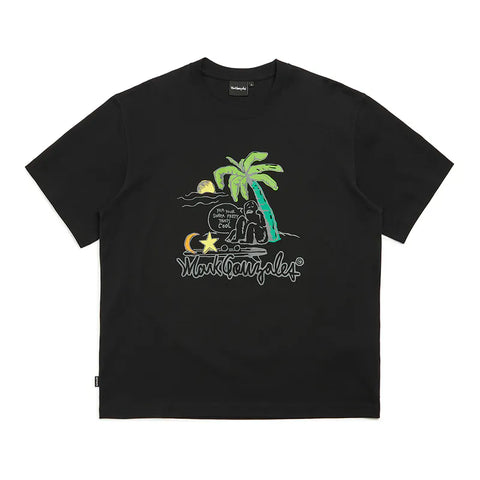 韓國 Mark Gonzales Palm Tree Graphic Cool Cotton Short Sleeve T-Shirt【MG061】