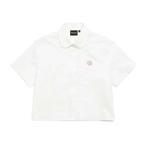 韓國 Mark Gonzales Women's Club Seersucker Crop Short Sleeve Shirt【MG075】