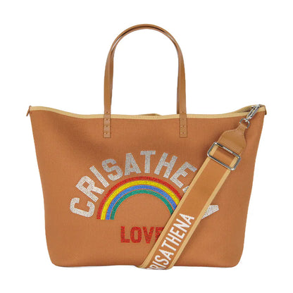 Crisathena Glam RainBow Love Large Tote Bag【SM169】