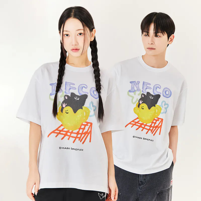 韓國 Mark Gonzales Neko Angel Graphic Short Sleeve T-Shirt【MG041】
