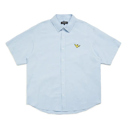 韓國 Mark Gonzales Angel Wappen Linen Short Sleeve Shirt【MG094】