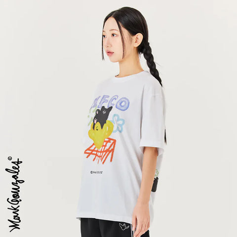 韓國 Mark Gonzales Neko Angel Graphic Short Sleeve T-Shirt【MG041】