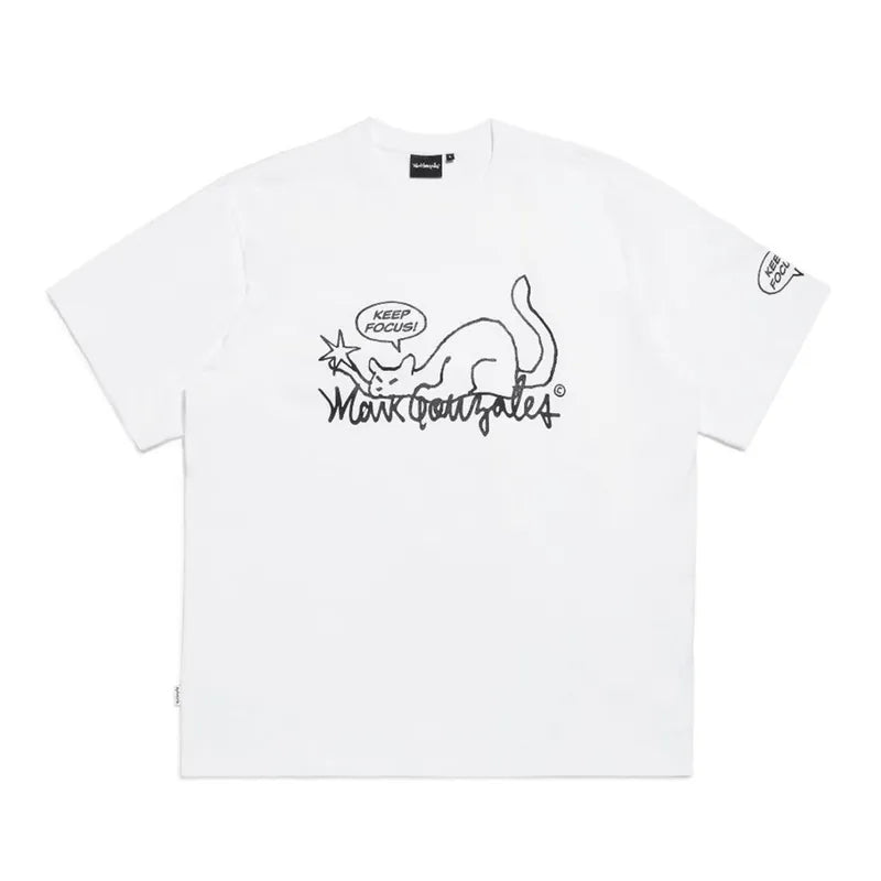 韓國 Mark Gonzales Neko Graphic Loose Fit Short Sleeve T-Shirt【MG093】