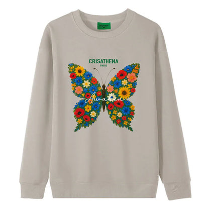 Crisathena Flowers Butterfly Sweatshirt【SM848】