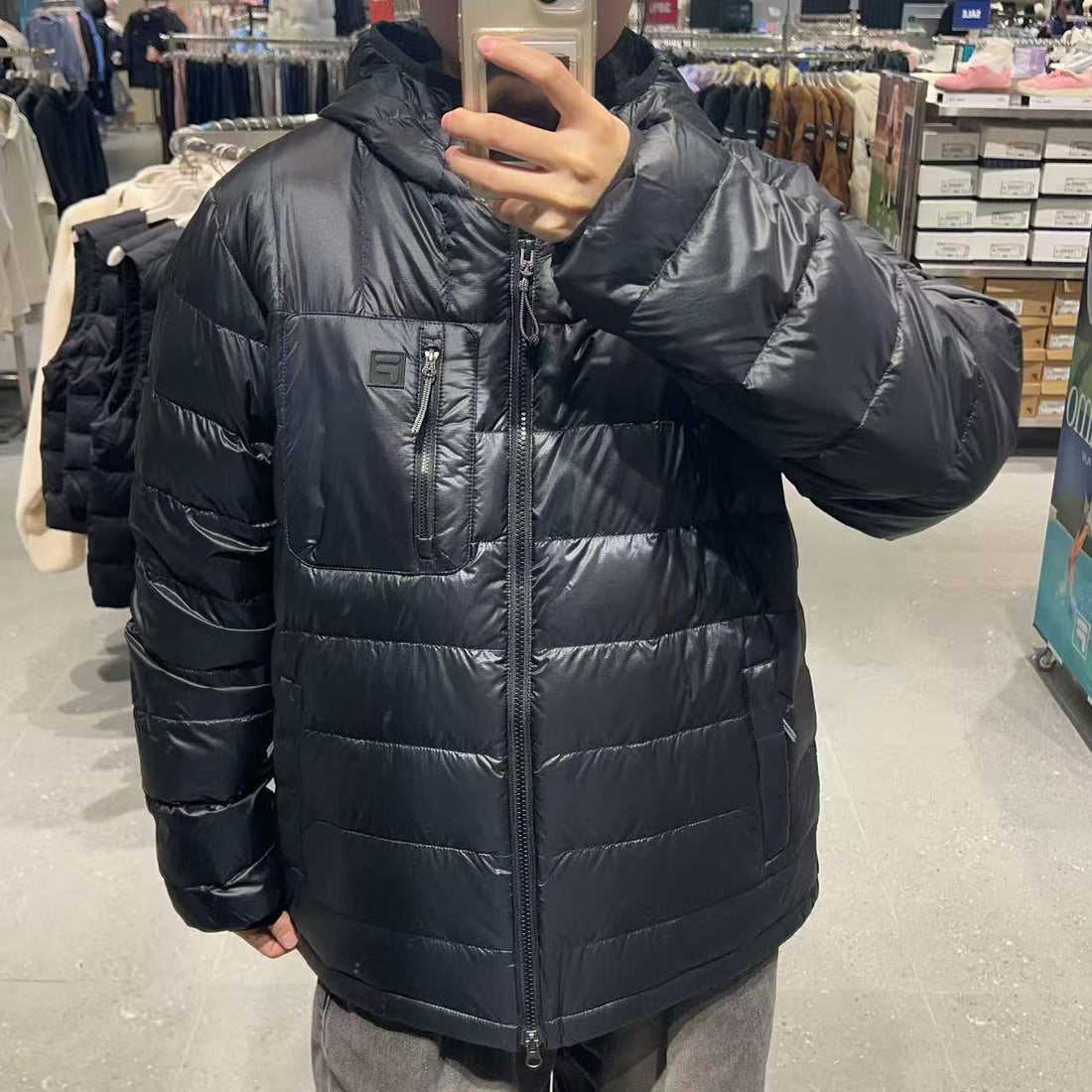 韓國 FILA Glossy Ripstop Lightweight Hooded Down (鴨絨)【FA017】