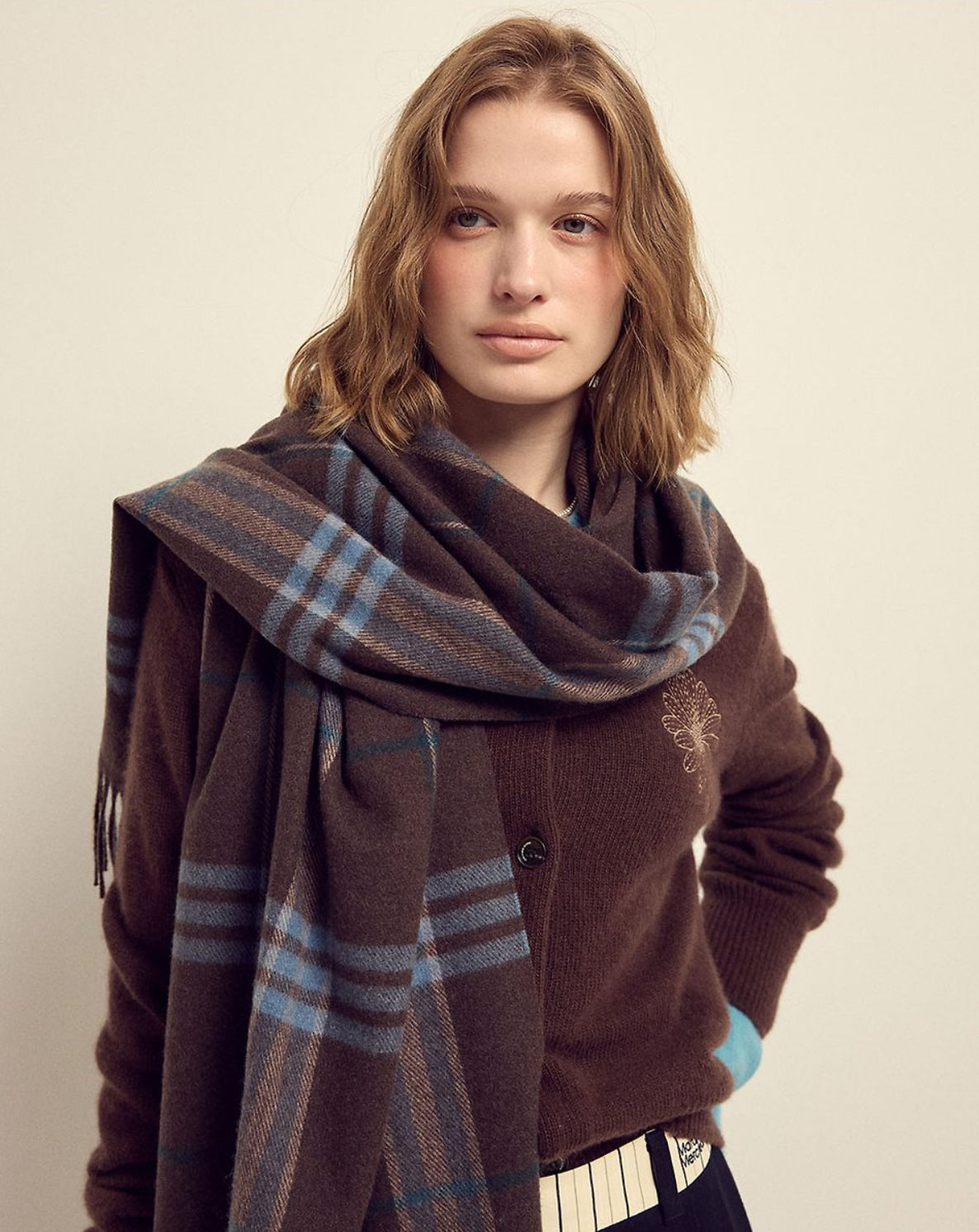 韓國 Mardi Mercredi Les Cadeaux Wool Muffler Check【MM179】