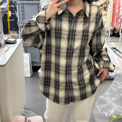 韓國 SPAO Overfit Flannel Check Shirt 【SP007】 - STT Mall HK 靚太網購