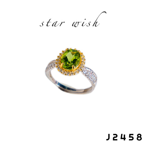 Star Wish S925銀 橄欖石戒指 J2458【SS517】