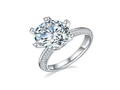 莫桑鑽 S925银半壁江山5.0克拉戒指【SM1276】