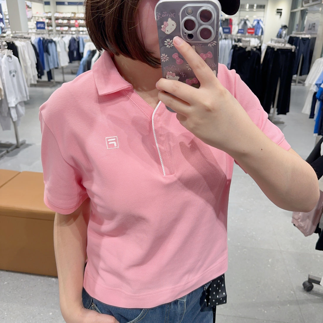韓國 FILA Cotton Blend Pique Semi Crop Carat凉感面料【FA314】