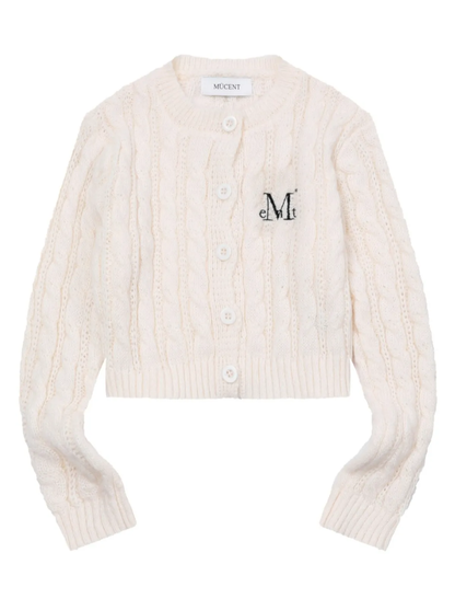 韓國 Mucent Vester Crop R-Neck Knit Cardigan【MU185】