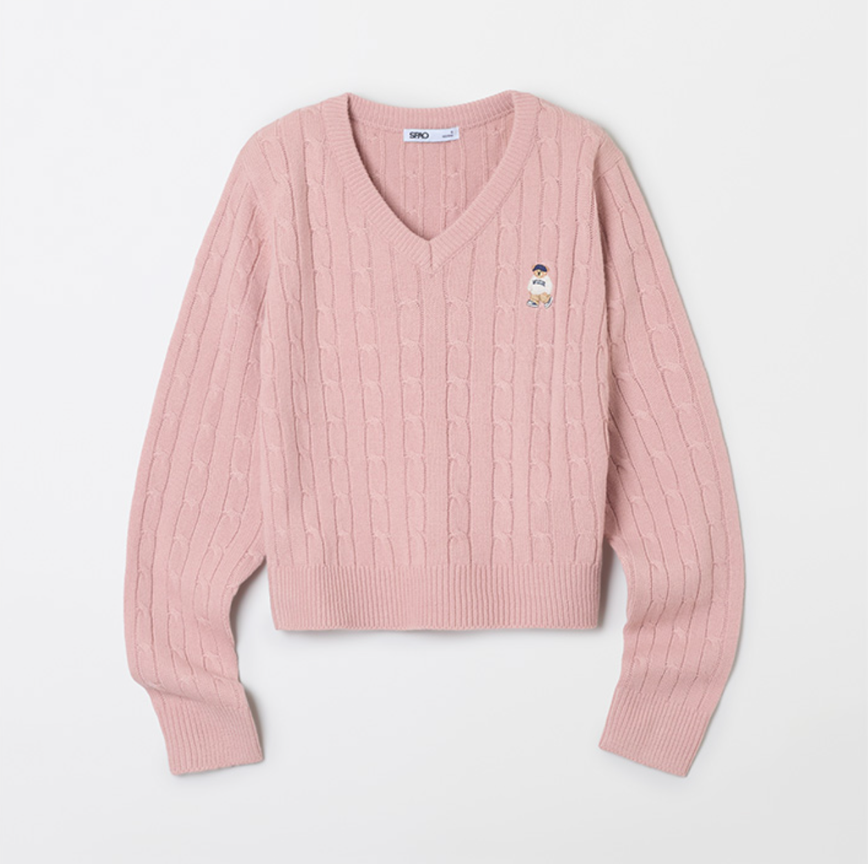 韓國 SPAO Cable V-neck Crop Sweater【SP210】