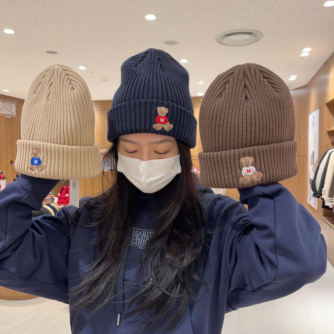 韓國 Marithe Francois Girbaud DOODLE BEAR BEANIE 【MF281】