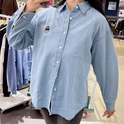 韓國 SPAO Woody Overfit Denim Shirt【SP317】