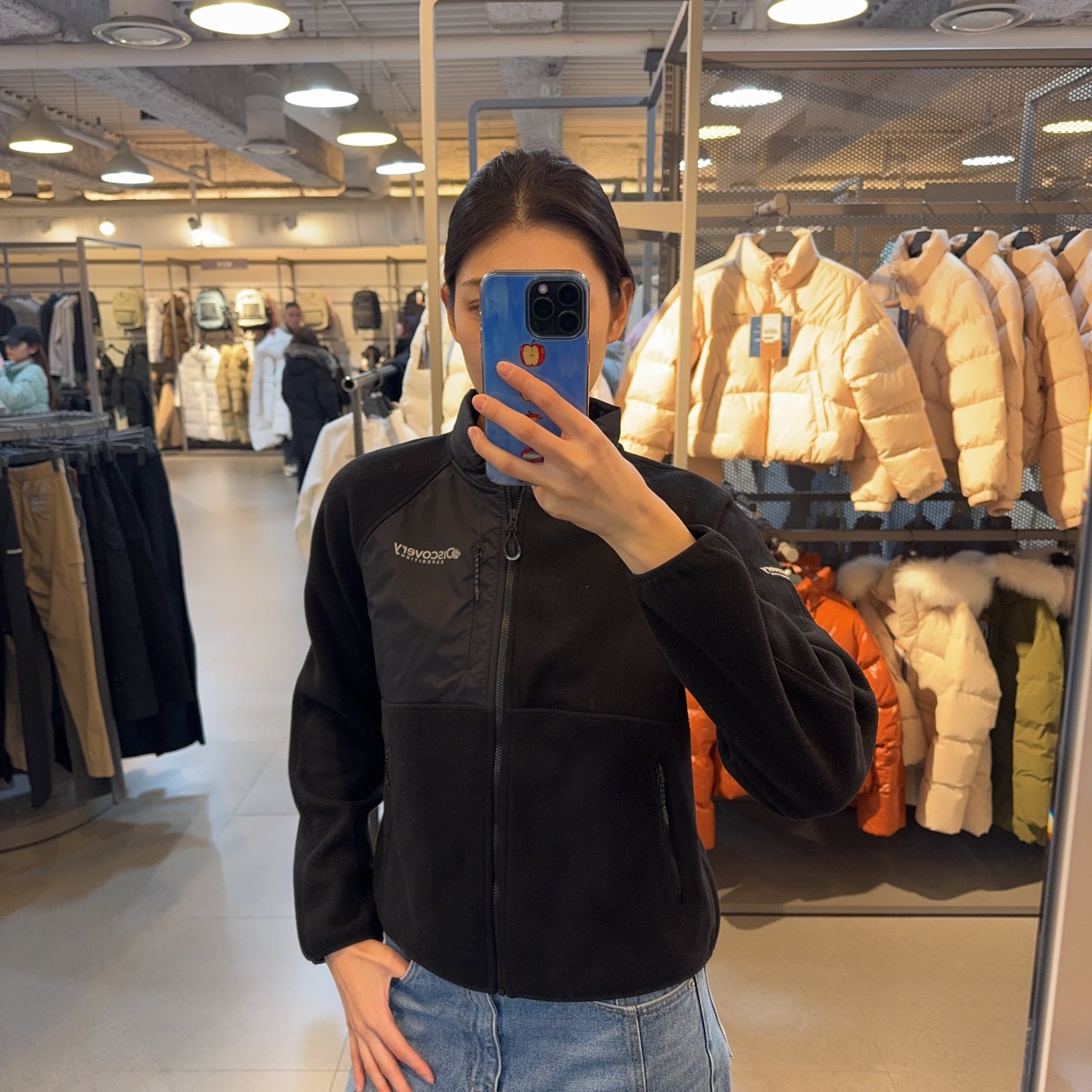 韓國 Discovery Women's Woven Hybrid Fleece Jacket【DY189】