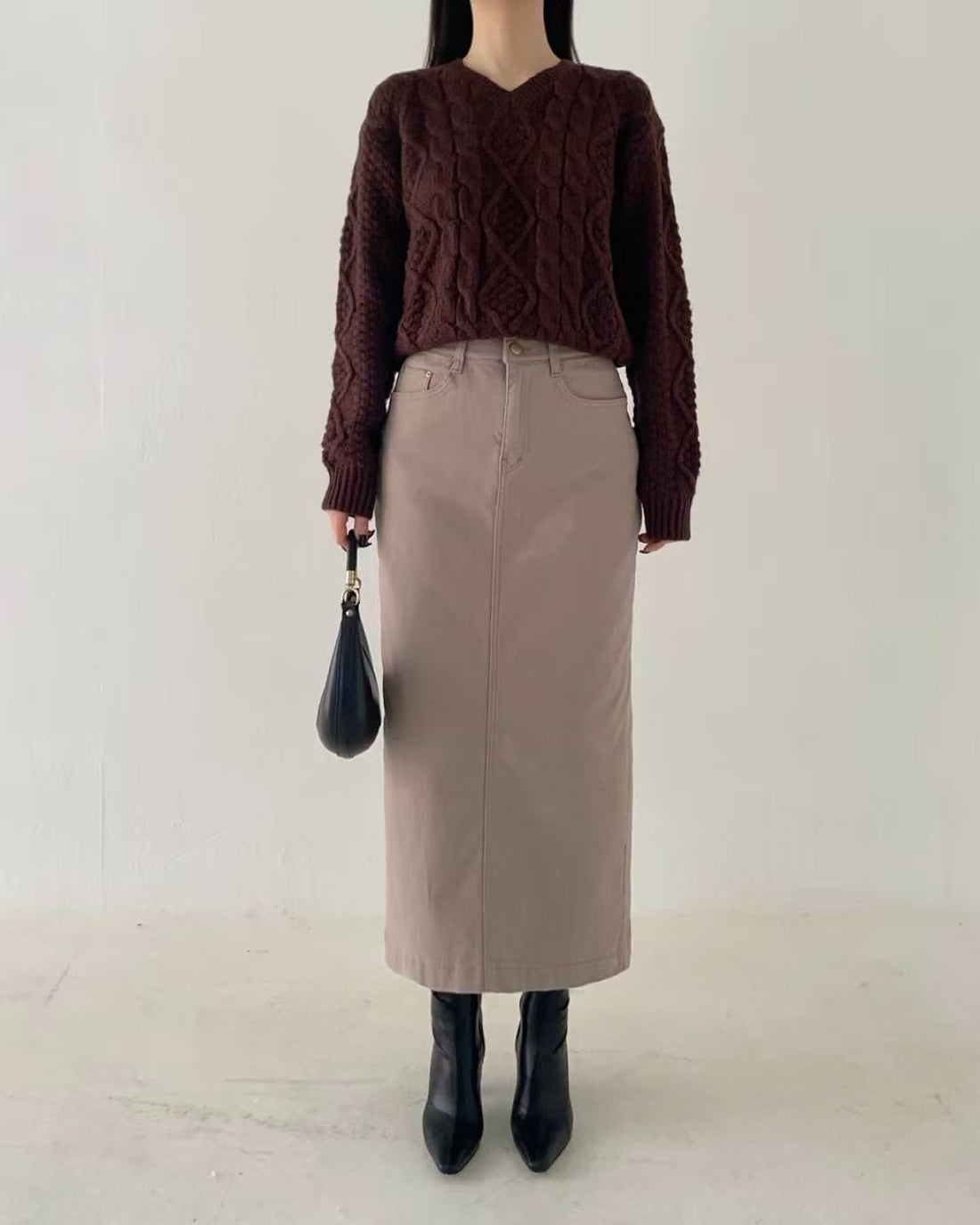 韓國 HowLuk 牛仔裙 刷薄毛  (冬季款)【H268】