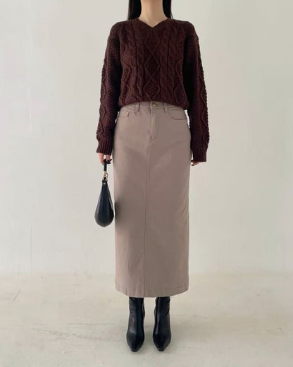 韓國 HowLuk 牛仔裙 刷薄毛  (冬季款)【H268】