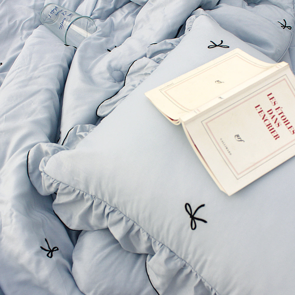 韓國 浪滿六月法式蝴蝶刺繡結莫代爾(無花邊)【SM418】