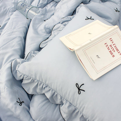 韓國 浪滿六月法式蝴蝶刺繡結莫代爾(無花邊)【SM418】