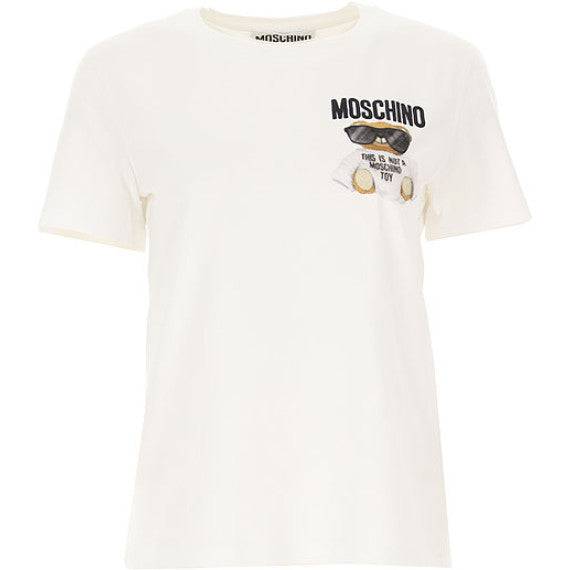 Moschino 刺繡墨鏡熊仔短袖 Tee (白色) - STT Mall HK 靚太網購