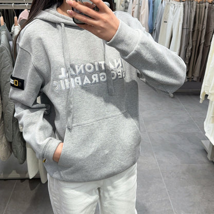 韓國 National Geographic Chest Embroidery LOGO Hoodie【NG276】