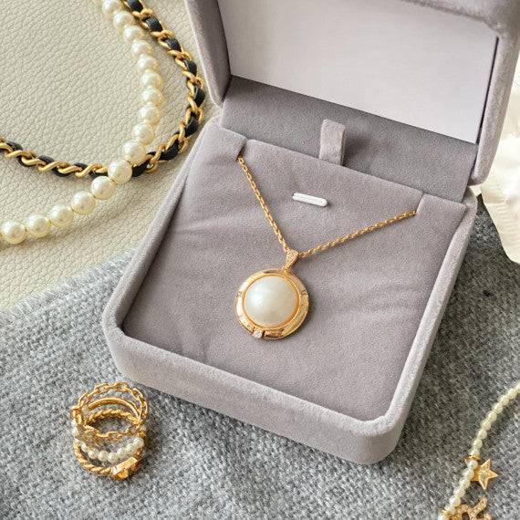 【現貨】日本全新品 鋯石馬貝珍珠吊墜(不含鏈)【S63】