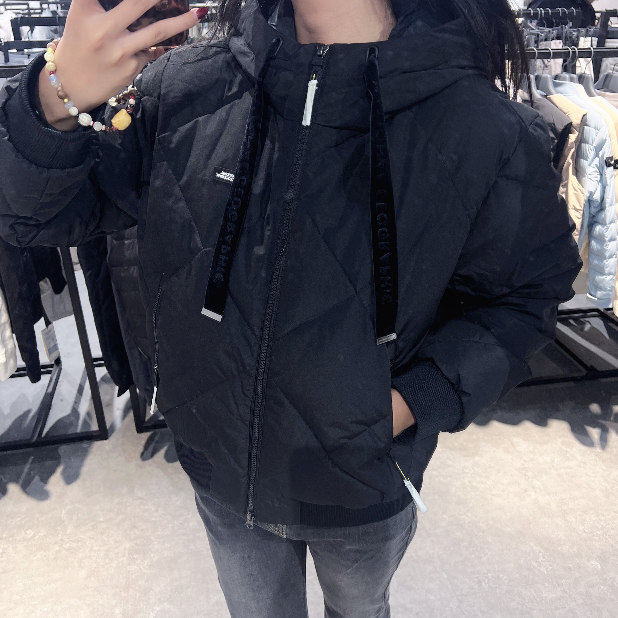 韓國 National Geographic Women's Raelia Reversible Eco-Fur Hoodie Duck Down Jumper (鴨絨)【NG062】