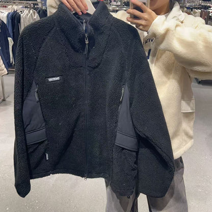 韓國 FILA Woven Color Block Fleece Jacket【FA020】