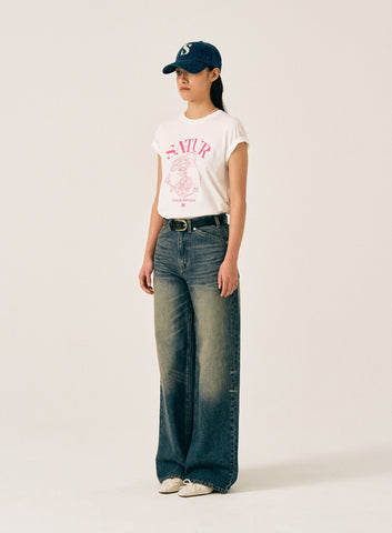 韓國 Satur (W) Capri Citron Drawing Summer Graphic T-Shirt【SR006】