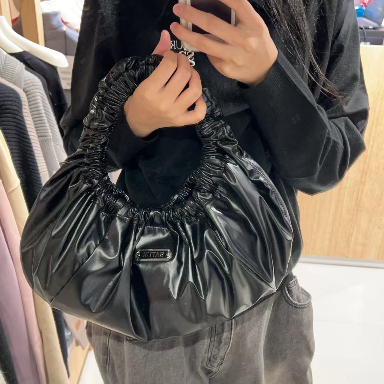 韓國 Satur Scrunchie Medium Shoulder Bag【SR158】
