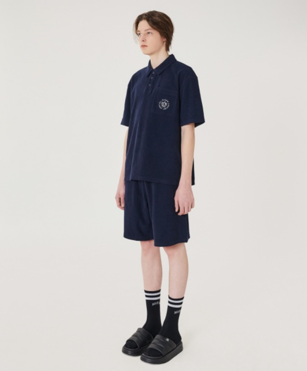 韓國 Markm Solid Terry Set-Up Collar T-Shirt【MA193】