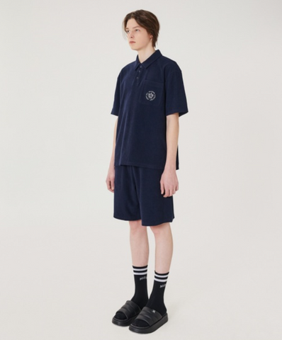 韓國 Markm Solid Terry Set-Up Collar T-Shirt【MA193】