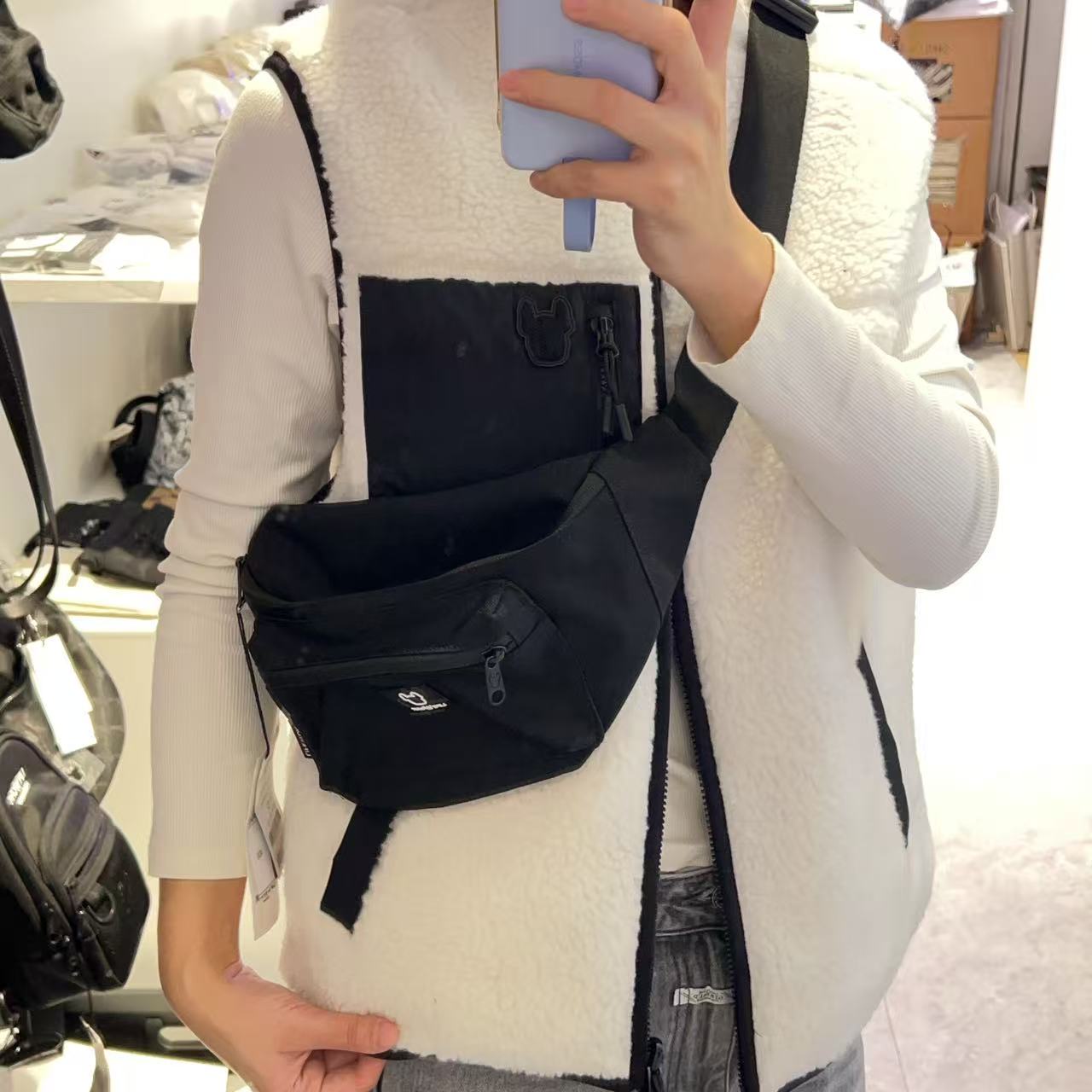 韓國 LifeWork Square Wappen Hip Sack【LW053】